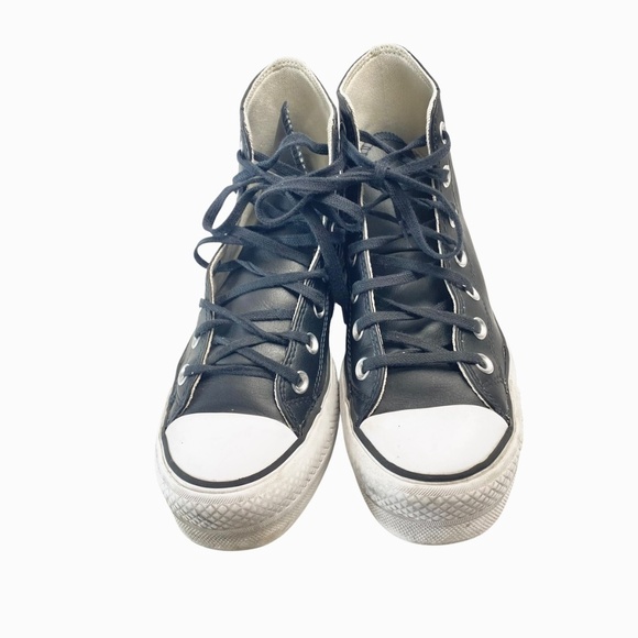 CONVERSE Chuck Taylor All Star Leather High Top Platform Sneaker (Women) Sz 6 - Picture 5 of 11